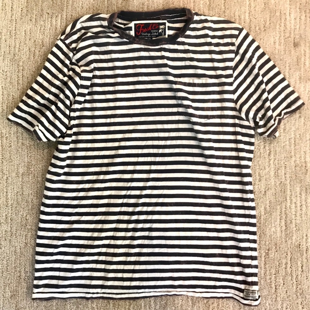 Mens VINTAGE ACID WASH STRIPED TSHIRT BY FRESH CO.